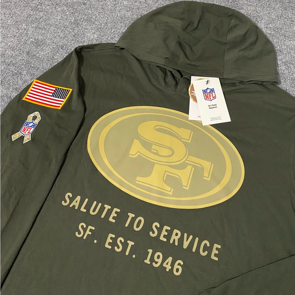 Nike San Francisco 49ers On Field Salute to Service 2025 Mens XL Hoodie NWT
